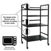 Livzing 4 Tier Multipurpose Metal Storage Shelf Organizer - Serving Trolley - Black