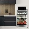 Livzing 4 Tier Multipurpose Metal Storage Shelf Organizer - Serving Trolley - Black