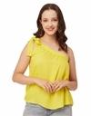 Moomaya Solid One Shoulder Sleeveless Tops For Women, Sexy Tank Casual Vacation Clothing