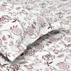 Mafatlal Queen Size Double Bed Bedsheet Set | 100% Cotton Fabric with Twill Weave | 186 TC | Size: 229 x 254 cm | Soft, Breathable & Durable | Includes 2 Pillow Covers | Suitable for All-Season Use (White & Pink)