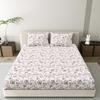 Mafatlal Queen Size Double Bed Bedsheet Set | 100% Cotton Fabric with Twill Weave | 186 TC | Size: 229 x 254 cm | Soft, Breathable & Durable | Includes 2 Pillow Covers | Suitable for All-Season Use (White & Pink)