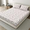 Mafatlal Queen Size Double Bed Bedsheet Set | 100% Cotton Fabric with Twill Weave | 186 TC | Size: 229 x 254 cm | Soft, Breathable & Durable | Includes 2 Pillow Covers | Suitable for All-Season Use (White & Pink)