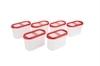 Cutting EDGE Stackable BPA-Free Modular 360 Top View 3 Line Air Tight Kitchen Container, 1200ML (5 Cup/40 Oz), Cherry Red -Set of 6