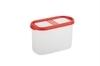 Cutting EDGE Stackable BPA-Free Modular 360 Top View 3 Line Air Tight Kitchen Container, 1200ML (5 Cup/40 Oz), Cherry Red -Set of 6