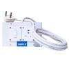 HAPPY E 1+1 Power Rack 16A Extension Board with Wooden Box | 3000W Heavy Duty | 3 Meter Cable | 2.5 mm 3 Core Wire (White)