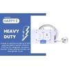 HAPPY E 1+1 Power Rack 16A Extension Board with Wooden Box | 3000W Heavy Duty | 3 Meter Cable | 2.5 mm 3 Core Wire (White)