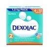 Dexolac Infant Formula Milk Powder for Babies - Stage 2 (6 to 12 Months) - with 100% Lactose and 36 Vital Nutrients - 1.2 Kg Large Pack