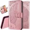 ClickCase Butterfly Series Samsung Galaxy S6 Edge Plus Rose Gold Faux Leather Mobile Wallet Flip Cover