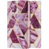 ClickCase Marble Series Faux Leather Back Case Card Holder Wallet with Magnetic Closure Flip Cover For iPhone 16 (Wine Purple)