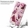ClickCase Marble Series Faux Leather Back Case Card Holder Wallet with Magnetic Closure Flip Cover For iPhone 16 (Wine Purple)