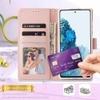ClickCase Marble Series Faux Leather Back Case Card Holder Wallet with Magnetic Closure Flip Cover For iPhone 16 (Wine Purple)