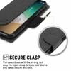 ClickCase Canvas Series Faux Leather Magnetic Card Holder Wallet Kickstand Case Flip Cover For Sony Xperia C5 Ultra (Black)