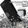 ClickCase Canvas Series Faux Leather Magnetic Card Holder Wallet Kickstand Case Flip Cover For Sony Xperia C5 Ultra (Black)