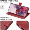ClickCase Vintage Series For Samsung Galaxy A72 Matte Red Faux Leather Mobile Wallet Flip Cover