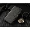 ClickCase Vintage Series For Mi A2 Matte Black Faux Leather Mobile Wallet Flip Cover