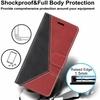 ClickCase Trendy Dual Shade Series For Moto G5 Plus Red and Black Faux Leather Mobile Wallet Flip Cover