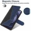 ClickCase Trendy Dual Shade Series For Oppo F1 Plus Navy Blue and Black Faux Leather Mobile Wallet Flip Cover