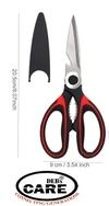 DEB's CARE Premium Heavy Duty Shears Ultra Sharp Stainless Steel Multi-function Kitchen Scissors for Chicken Poultry Fish Meat Vegetables Herbs BBQ (Pack of 1)