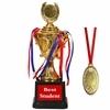 Meedoz Trophy WITH MEDAL for School Student Appreciating Best student Trophy Elegant Award for Achievements, Competitions, Corporate Events, Sports, and Celebrations | 9.8-Inch
