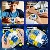 mPIX 3D Rolling Ball Puzzle Cube Brain Teaser Toy for Improving Spatial Recognition Blue