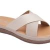 Big Bird Footwear California Style Trendy Flat Casual Slip-Ons Sandals for Women & Girls (Cream) Non-Returnable