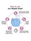 VParents Solid Washable Baby Cloth Diaper Reusable Adjustable Size Waterproof Pocket Cloth Diaper Nappie (With Insert) (Pack of 1)