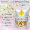 Foodcan Chocolate Gem for Cake Decoration (Choco Burst Munchies) Candy Pack 400 Gram + Candy Pack (Assorted Shapes) Colorful, Hard and Fruity Flavor, 400 Grams | Pack of 2
