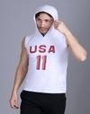 URBAN WARMS Men's Workout Hooded Vest| Sleeveless Bodybuilding Gym Vest | Lightweight Fitness for Men-White