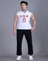 URBAN WARMS Men's Workout Hooded Vest| Sleeveless Bodybuilding Gym Vest | Lightweight Fitness for Men-White