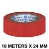 VCR Red Floor Marking Tape - 18 Meters in Length 24mm / 01" Width - 1 Roll Per Pack - Waterproof Social Distancing lane Marking Tape for Safety, Hazard and Caution Warnings