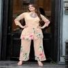 LOVE OF FASHION Stylish Cream Flower Print Kurti Pant Set