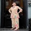LOVE OF FASHION Stylish Cream Flower Print Kurti Pant Set