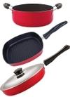 Nirlon kitchen utensils Premium Quality Non-Stick Cookware Set 3 Pieces-FP13_GP24_CS22