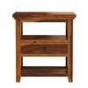 SMAART CRAAFTS Mahaveer Solid Wood Bedside Table - Premium Design with 1 Drawer and 1 Shelf - Nightstand and End Table for Bedroom, Home & Kitchen - Pure Sheesham Wood with Maple Finish