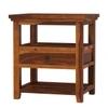 SMAART CRAAFTS Mahaveer Solid Wood Bedside Table - Premium Design with 1 Drawer and 1 Shelf - Nightstand and End Table for Bedroom, Home & Kitchen - Pure Sheesham Wood with Maple Finish