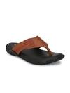 BUCIK Men's Tan Synthetic Leather Slip-On Casual Slipper/Flip Flop