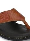 BUCIK Men's Tan Synthetic Leather Slip-On Casual Slipper/Flip Flop