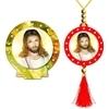 GIFTSRANGE Jesus Christ Messiah Savior Son of God Car Dashboard Idol + Car Hanging Combo (Set of 2) Spiritual God Idol for Car Dashboard and Rearview Mirror (c1g25m3)