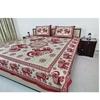 Home Spire Bed Sheet Set with Pillow Covers, Traditional Indian Elephant Print Cotton semi duoble in Red and White Color,Best use at Single Bed and Deewan