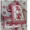 Home Spire Bed Sheet Set with Pillow Covers, Traditional Indian Elephant Print Cotton semi duoble in Red and White Color,Best use at Single Bed and Deewan