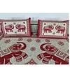 Home Spire Bed Sheet Set with Pillow Covers, Traditional Indian Elephant Print Cotton semi duoble in Red and White Color,Best use at Single Bed and Deewan