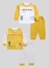 Mars Infiniti Boys & Girls Pure Cotton T-shirt Pant (Mustard, White)