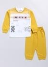 Mars Infiniti Boys & Girls Pure Cotton T-shirt Pant (Mustard, White)