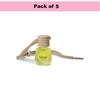 SURAAVI Pack of 5 Pack of 5 Premium Car Air Freshener Hanging Pod Lemon Drift Car Fragnance Oil Diffuser in Cute Glass Bottle with Wooden Cap With 30 Days Long Lasting Fragrance 8 Ml 027 oz