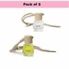 SURAAVI Pack of 5 Pack of 5 Premium Car Air Freshener Hanging Pod Set of 2 Natural Car Fragnance Oil Diffuser Set With Cute Glass Bottle with Wooden Cap With 30 Days Long Lasting Fragrance 8 Ml 027 oz