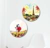 SAF Round Shape Romantic Couples MDF Wall Painting for Living Room 12X12 inch PRE-LRB21-L2