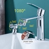 COSSIMO Faucet Aerator 1080 Rotating Faucet Extender Universal Splash Filter Big Angle Swivel Kitchen Tap Extend Bathroom Bubbler Wash Sink Gargle Face Eye Hair