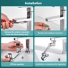 COSSIMO Faucet Aerator 1080 Rotating Faucet Extender Universal Splash Filter Big Angle Swivel Kitchen Tap Extend Bathroom Bubbler Wash Sink Gargle Face Eye Hair