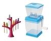 BLUE WONDER Vegetables Plastic Onion Chopper With Bird Shape Plastic Fruit Fork & Multicolour, (Pack of 2)