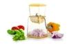 BLUE WONDER Vegetables Plastic Onion Chopper With Bird Shape Plastic Fruit Fork & Multicolour, (Pack of 2)
